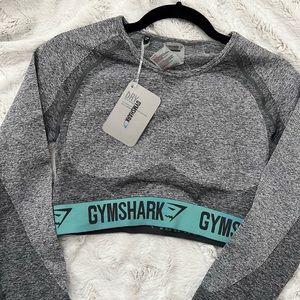 🦈GYMSHARK FLEX crop top dark teal marl grey🦈